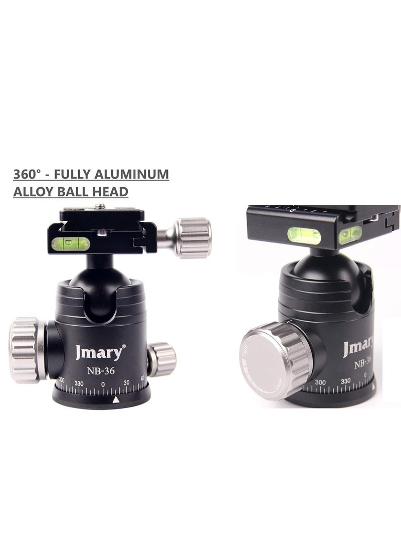 Jmary Jmary Techlife KT225+NB36-5 Feet Height Aluminium Alloy Professional Tripod and Monopod for All DSLR Cameras - Black - Image 4
