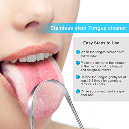 NURPI STAINLESS STEEL PREMIUM TONGUE CLEANER for new generation pack of 4 - Image 5