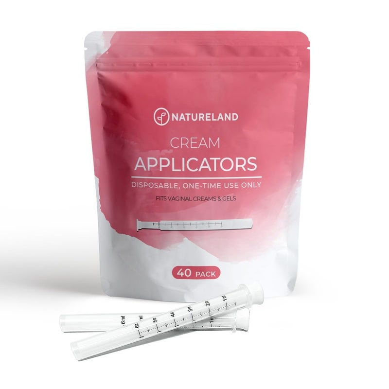 Natureland Disposable Plastic Vaginal Applicator: For Gel or Cream Products - Includes Dual Dosage Markings (Regular, 40, Count)