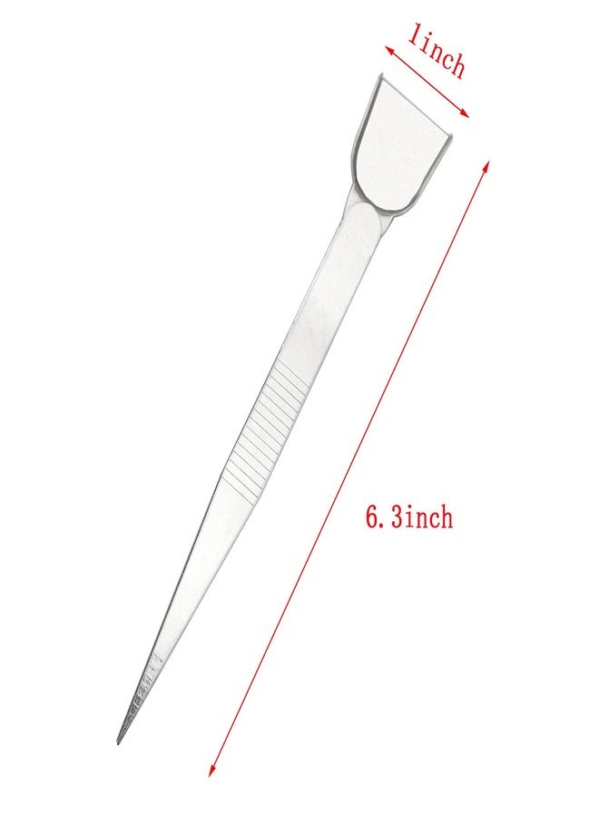 ZYAMY 10pcs White Plastic Triangular Sorting Plates and 1 Piece Stainless Steel Handy Tweezer with Scoop for Gem Beads Jewelry Tools - Image 2