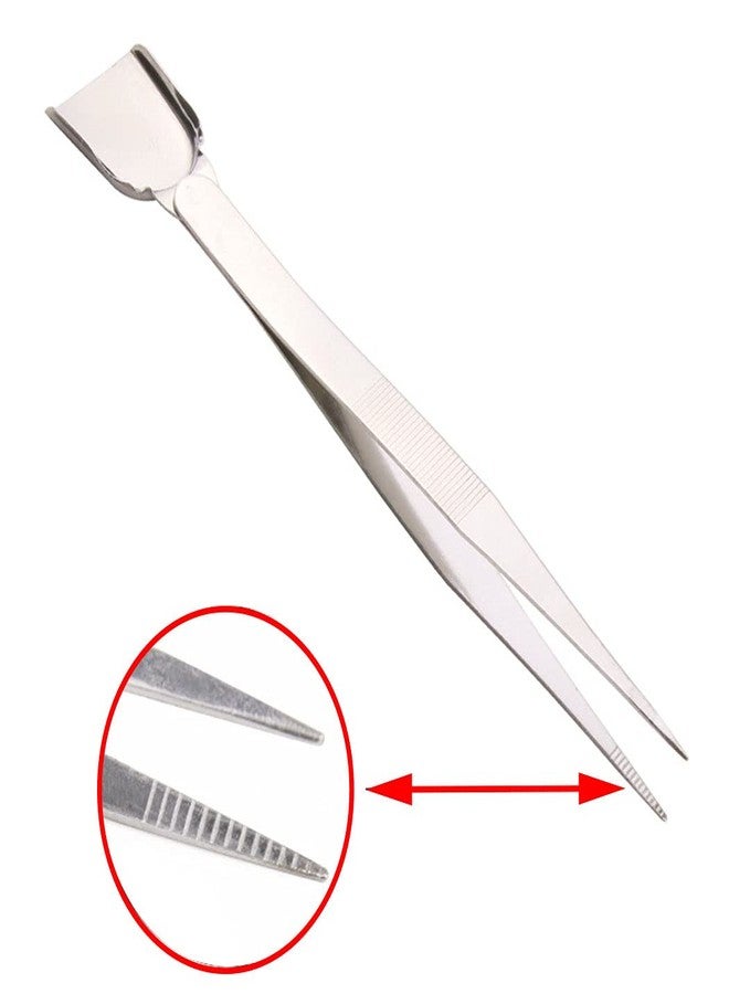 ZYAMY 10pcs White Plastic Triangular Sorting Plates and 1 Piece Stainless Steel Handy Tweezer with Scoop for Gem Beads Jewelry Tools - Image 5