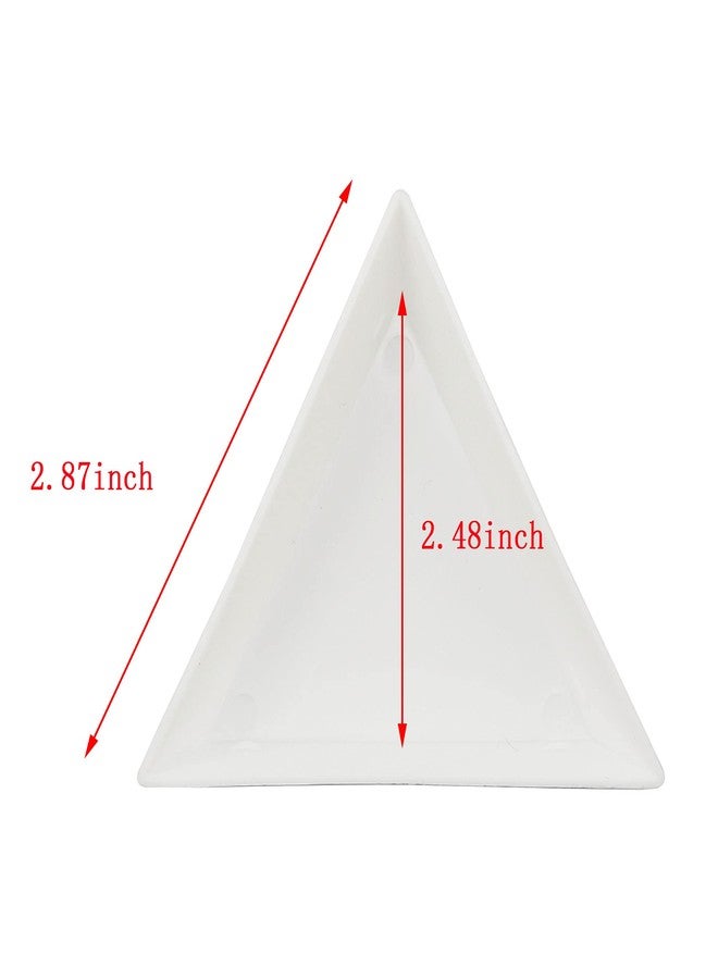 ZYAMY 10pcs White Plastic Triangular Sorting Plates and 1 Piece Stainless Steel Handy Tweezer with Scoop for Gem Beads Jewelry Tools - Image 3