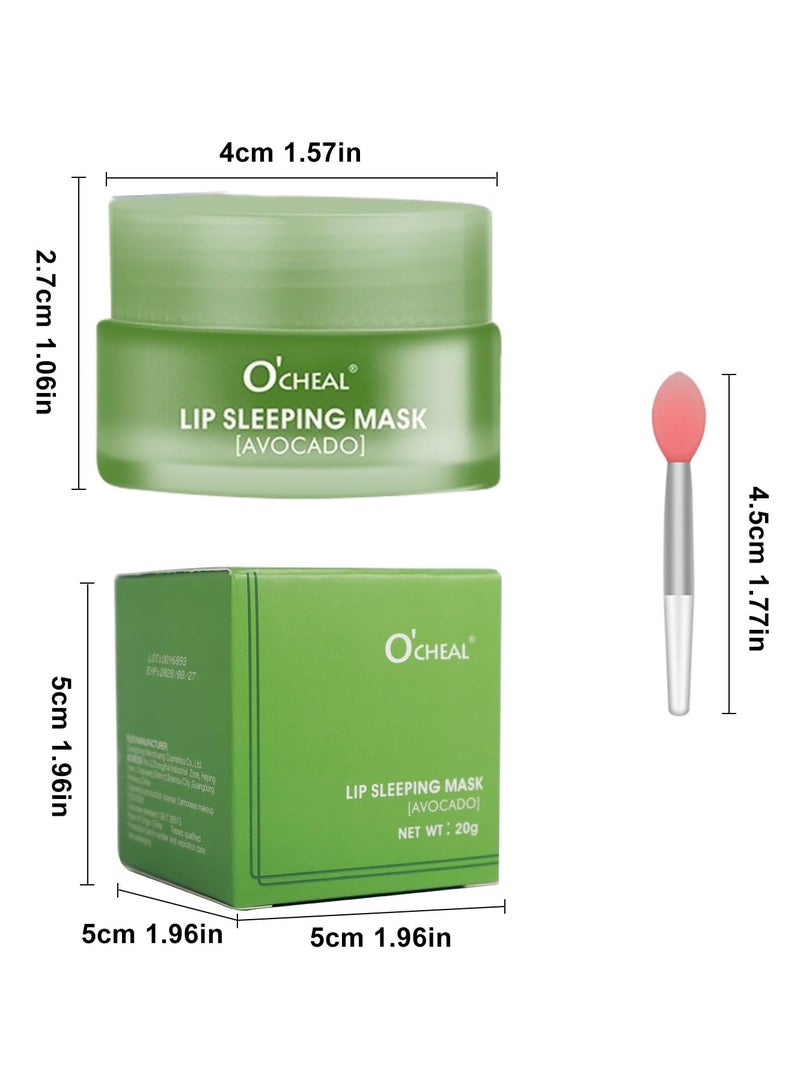 OCHEAL Lip Sleeping Mask Avocado Lip Mask Tinted Lip Balm for Soothing Moisturizing Hydrating and Antioxidants Lip Plumper Lip Oil for Smooth and Soft Lips Exfoliate Lip Mask Applicator 20g - Image 5