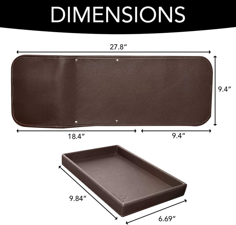 Uneatop Couch Remote Caddy Control Holder Sofa Organizer with Detachable Wooden Snack Tray for Recliner Mattresses Chair Armrests with 4 Slots - 1 Large Pockets and 3 Small Pockets (Brown) - Image 2