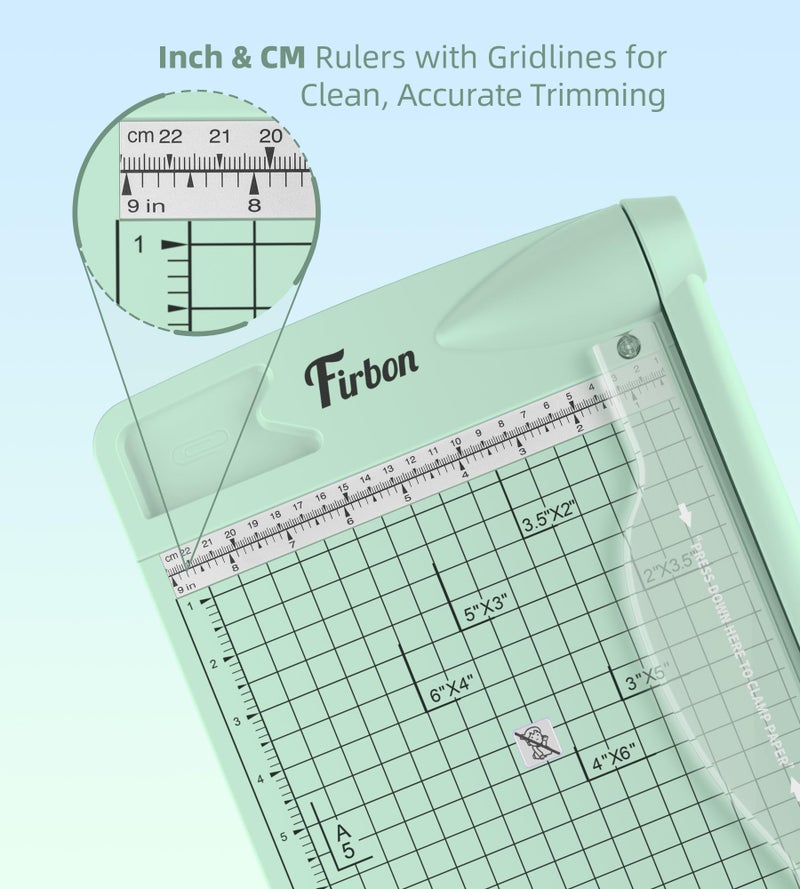 Firbon 12" Guillotine Paper Cutter, Heavy Duty 12-Sheet Capacity Trimmer for Cardstock, Photos, Scrapbooking, Office, Classroom, Studio (Morandi) - Image 4