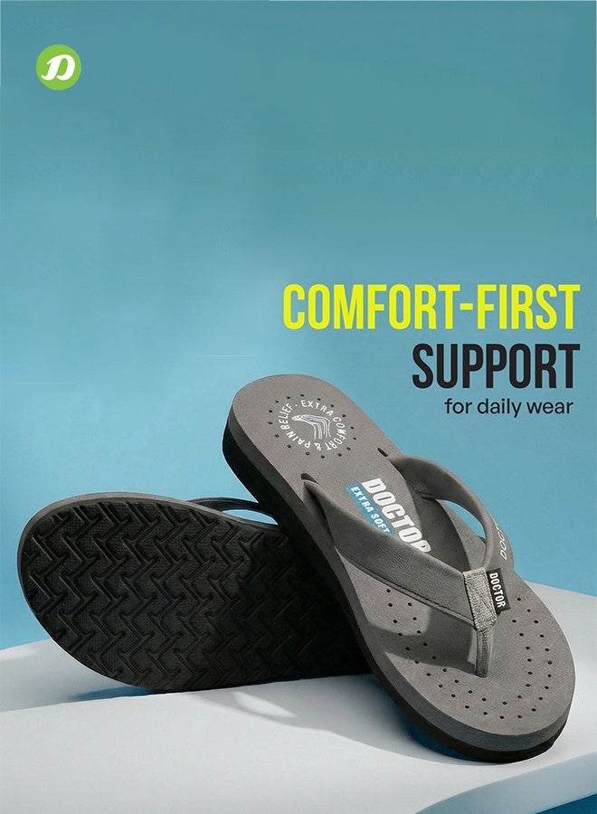 DOCTOR EXTRA SOFT Comfort Flip Flops for Women | Soft Cushion Comfortable Daily Wear Anti Slip Lightweight Slippers | Doctor Extra Soft D-16 - Image 2