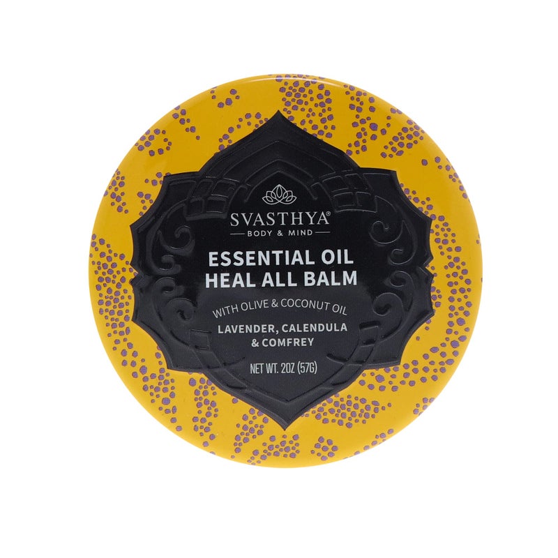 Svasthya Body & Mind Essential Oil Heal All Balm - Cracked, Dryness, Wound and Irritation Healing - Natural Ingredients Skincare Balm with Lavender Oil - Fast Recovery - Multipurpose Uses - Image 1