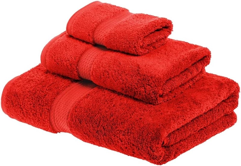 Superior 900GSM Towel Set, 3PC, Red, 3 Piece - Image 1