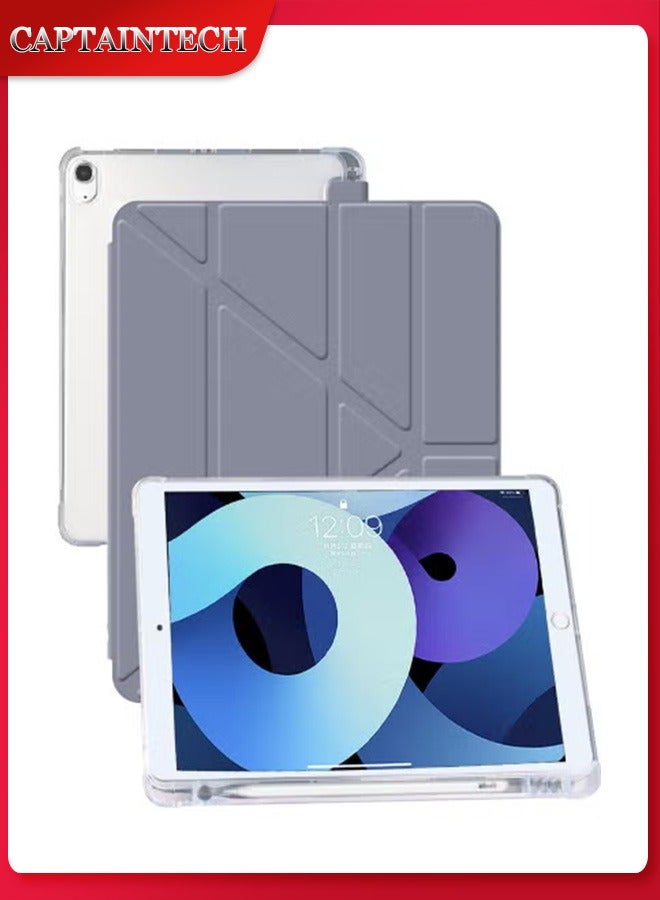 Captaintech Clear iPad Air Case (6th/5th/4th Gen) – Slim Shockproof Cover with Pencil Holder, Auto Wake/Sleep u0026 Stand for 11”/10.9” (2020-2024) - Image 1