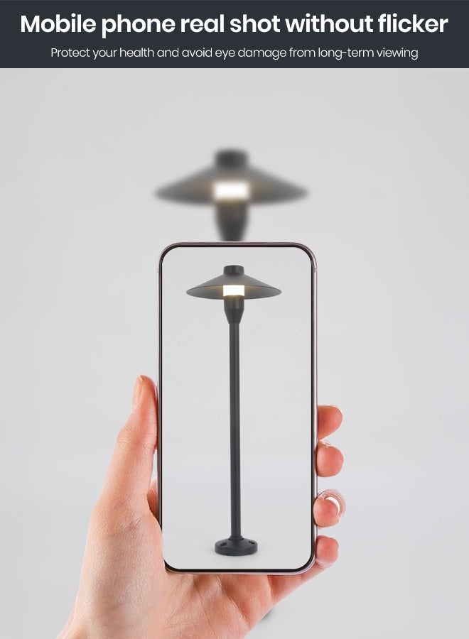 YATAI LIGHTING ضوء عمود خارجي LED أسود، 60 سم عمود دائري 5 واط لمصابيح الممرات، مقاوم للماء IP65 إضاءة حديثة للحدائق والمناظر الطبيعية للفيلات والحدائق والممرات ومداخل السيارات، أبيض دافئ 3000 كيلفن - Image 3