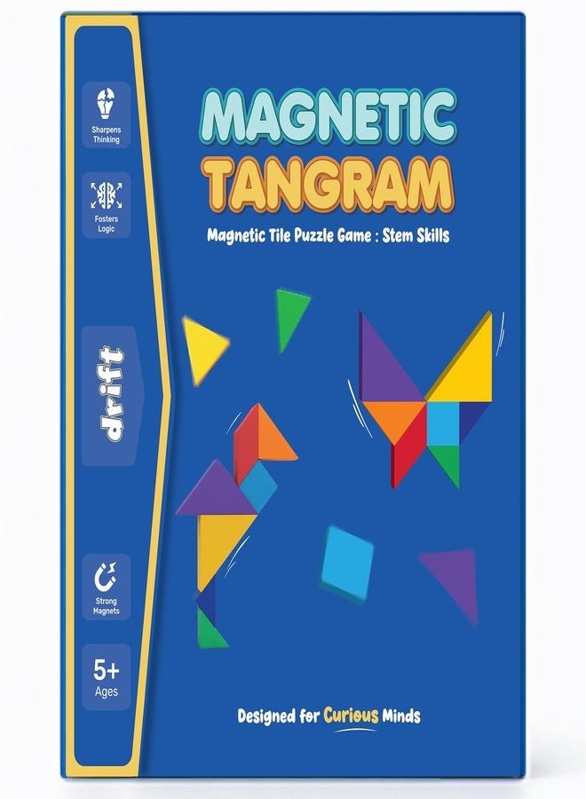 Cubelelo Drift Magnetic Tangram Puzzle | with Strong Magnets, Wooden Pieces & Bold Colors | Toys for 5-10 Years Old Boys Girls & Adults | Travel Friendly, Educational Toy for Return & Birthday Gifts - Image 1