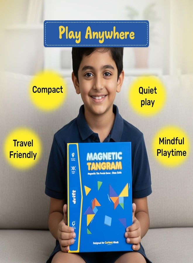 Cubelelo Drift Magnetic Tangram Puzzle | with Strong Magnets, Wooden Pieces & Bold Colors | Toys for 5-10 Years Old Boys Girls & Adults | Travel Friendly, Educational Toy for Return & Birthday Gifts - Image 5