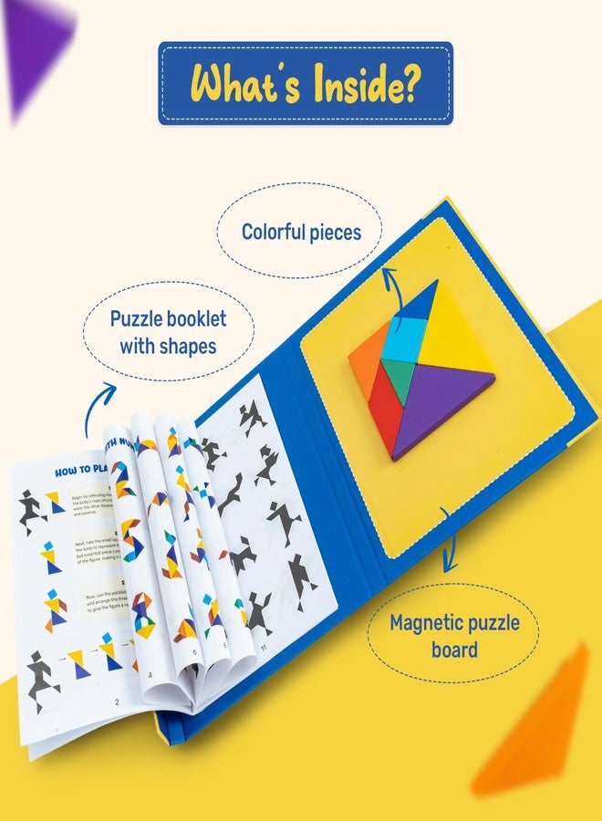 Cubelelo Drift Magnetic Tangram Puzzle | with Strong Magnets, Wooden Pieces & Bold Colors | Toys for 5-10 Years Old Boys Girls & Adults | Travel Friendly, Educational Toy for Return & Birthday Gifts - Image 4