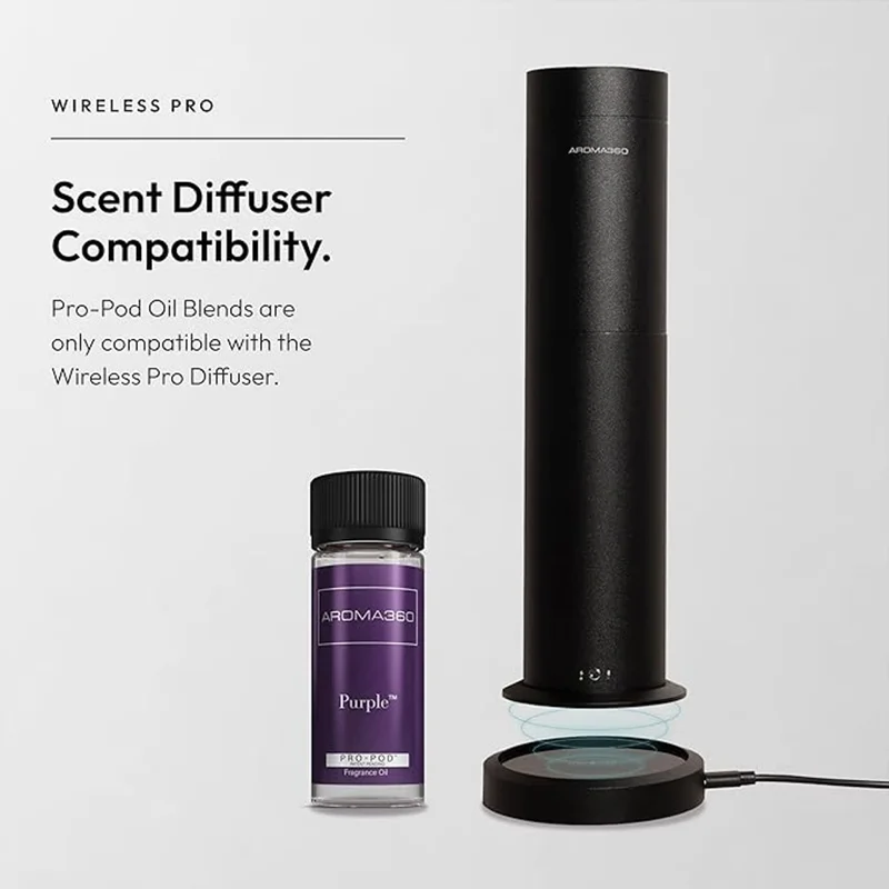 Aroma360  Purple Pro-Pod Oil Blend - Hotel Inspired for Luxury Essential Oil Diffusers - Aromatherapy Scent Diffuser Oil - Neroli Flower, Peppercorn, Cardamom and Patchouli - 50 mL, 1.7 fl oz  | Best Price UAE