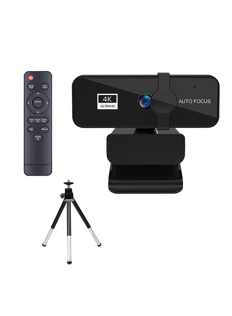 Webcam 4K, Zoomable Webcam with Microphone and Remote, Equipped with Sony Sensor, 9X Digital Zoom, Noise-Canceling Mics, Auto-Focus Computer Camera for PC/Mac/Laptop/Zoom/Teams/OBS/Google - Image 1