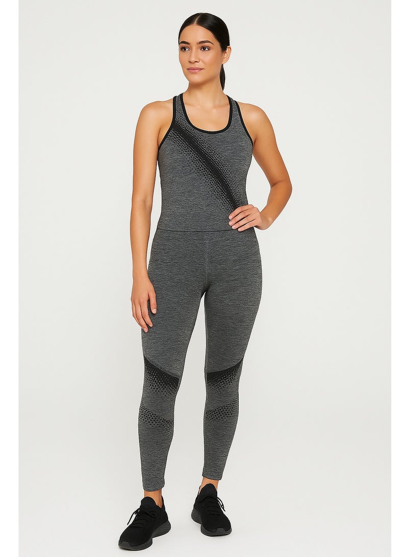 Women's Seamless Sportswear Set – Racerback Tank & Leggings – Gray Fitness Outfit (free size)  - Image 1