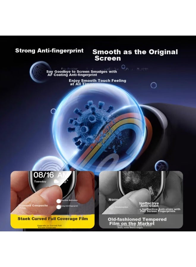 Stiger Screen Protector For Xiaomi Band 9, Compatible With Xiaomi Band 9/nfc, Non-tempered Glass, Curved Full Coverage, Hd Anti-scratch Anti-fingerprint Band Film - Image 1