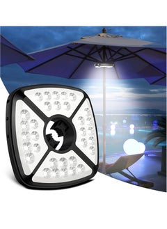 SYOSI Patio Umbrella Lights, 32 LED Rechargeable Umbrella Light, Cordless Umbrella Pole Light for Patio Umbrellas, Camping Tents and Outdoor Use,2 Brightness Modes 