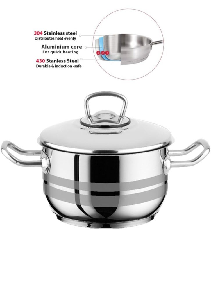 Top Chef - 8 Piece Turkish Stainless Steel Cookware Set - Image 1