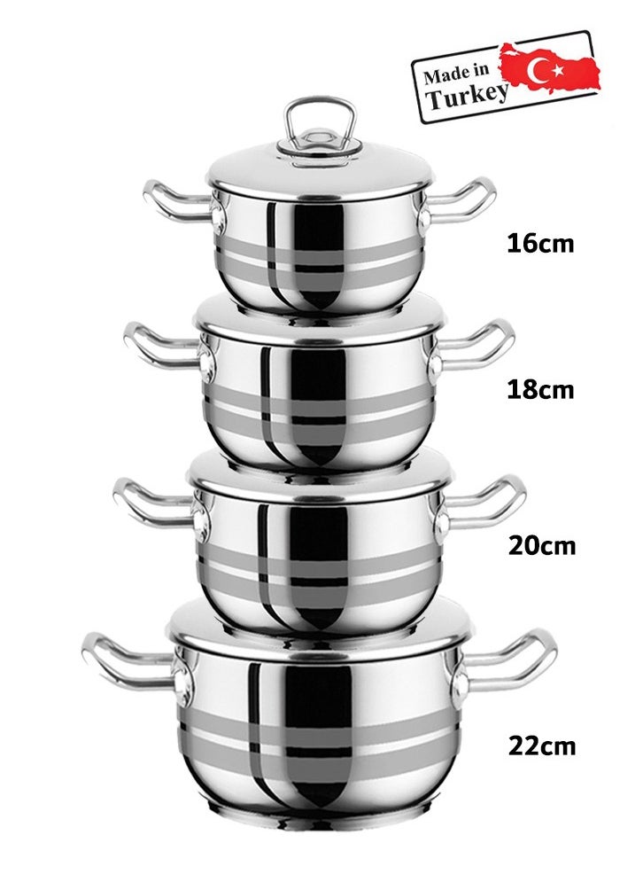 Top Chef - 8 Piece Turkish Stainless Steel Cookware Set - Image 1