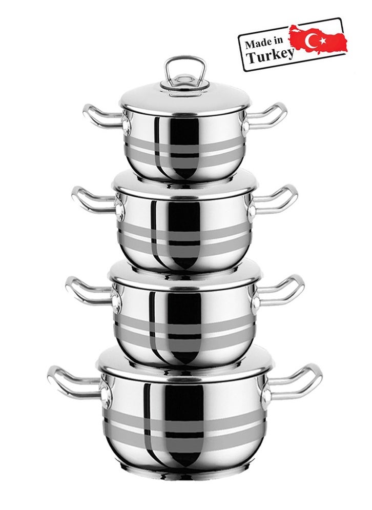 Top Chef - 8 Piece Turkish Stainless Steel Cookware Set - Image 1