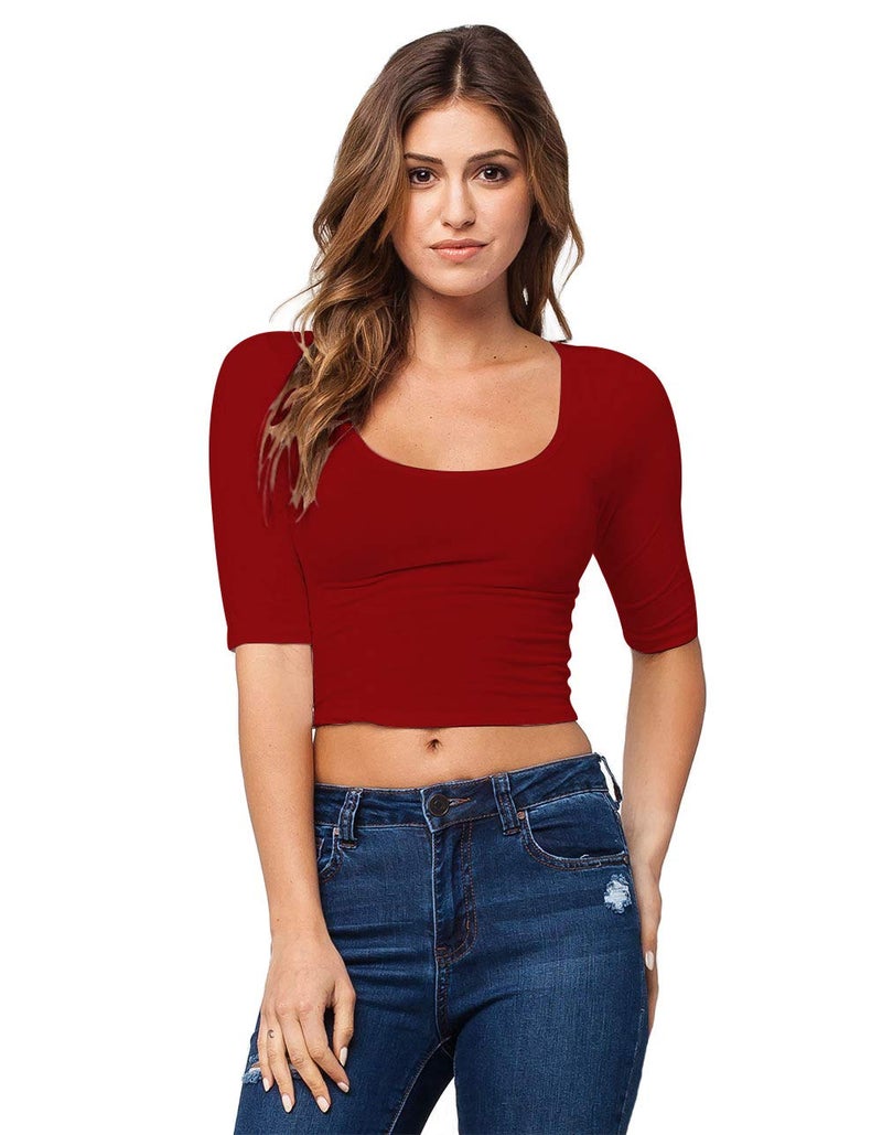 THE BLAZZE 1055_RED_XL The BLAZZE Cotton 1055 Women's Readymade Long Sleeve Blouse (X-Large, Red) - Image 3