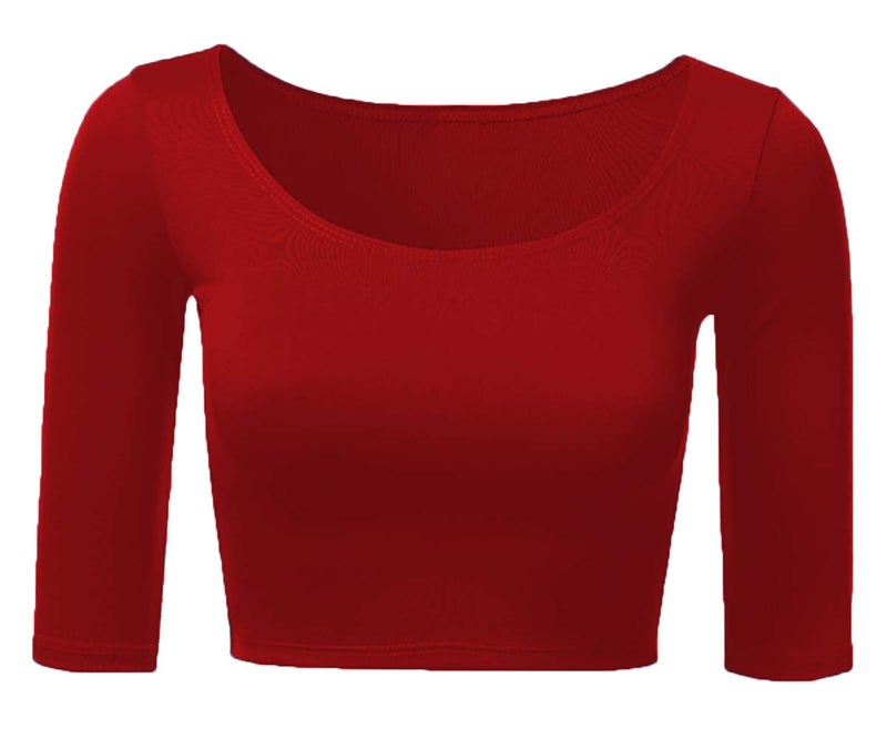 THE BLAZZE 1055_RED_XL The BLAZZE Cotton 1055 Women's Readymade Long Sleeve Blouse (X-Large, Red) - Image 1