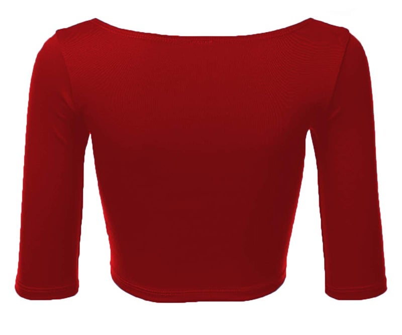 THE BLAZZE 1055_RED_XL The BLAZZE Cotton 1055 Women's Readymade Long Sleeve Blouse (X-Large, Red) - Image 2