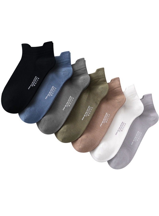 الرجال يجري الكاحل الجوارب، الرجال الجوارب الرياضية 100٪ القطن الراحة وسادة الجوارب الرياضية، الراحة تناسب التنفس العرق امتصاص الجوارب المقاومة للرائحة (7Pairs) - Image 1