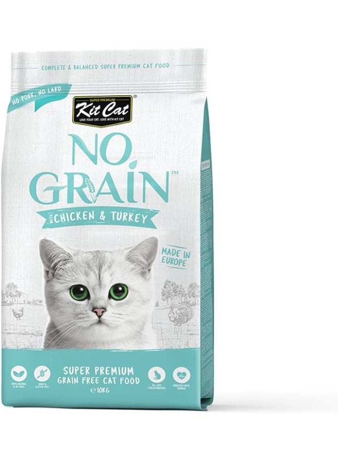 Kit Cat No Grain Super Premium Cat Food with Chicken & Turkey 10kg