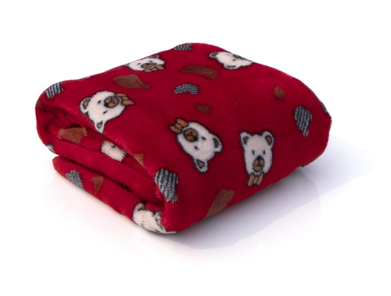 Uber World Kids Bath Towels Super Soft Coral Fleece 281 GSM 121 x 61 CM Crimson Red Pack of 1 - Image 1