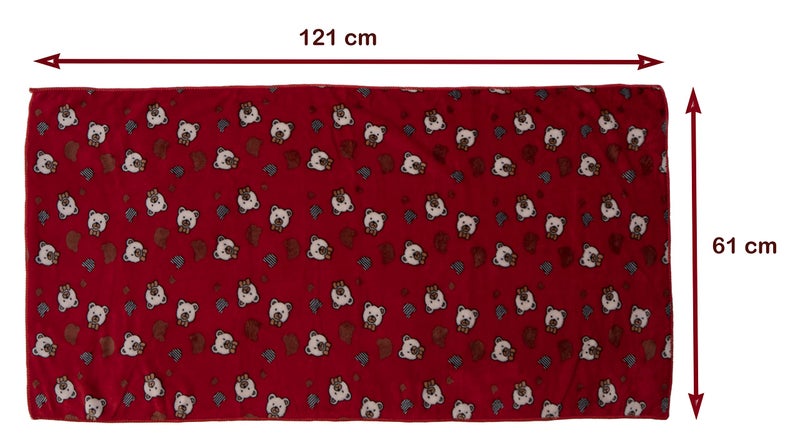 Uber World Kids Bath Towels Super Soft Coral Fleece 281 GSM 121 x 61 CM Crimson Red Pack of 1 - Image 2