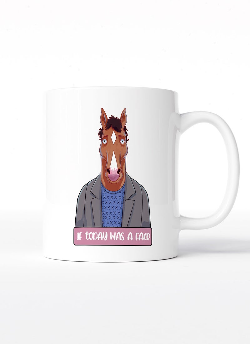 LOUD UNIVERSE White Ceramic Coffee Mug Bojack Horseman Netflix If Today Was A Face Ceramic Tea Cup - Image 1