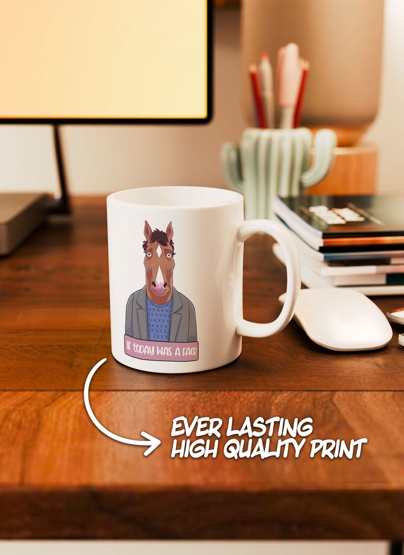 LOUD UNIVERSE White Ceramic Coffee Mug Bojack Horseman Netflix If Today Was A Face Ceramic Tea Cup - Image 2