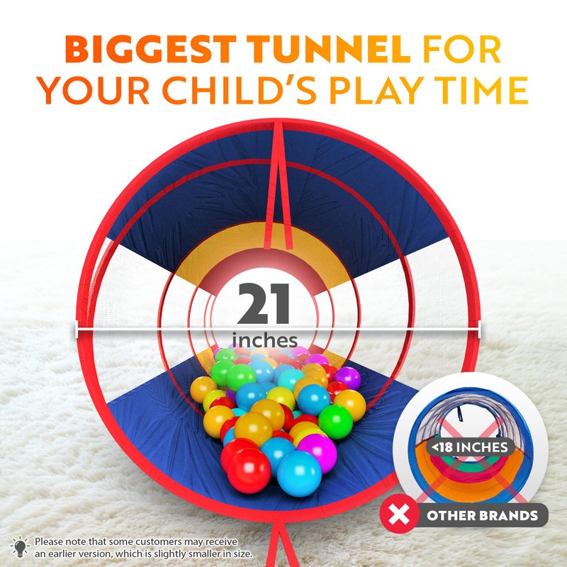 Playz 5pc Kids' Play Tents & Tunnels - Ball Pit for Toddlers, Basketball Hoop, Crawling Tubes, Pop-Up Playhouses, Baby Obstacle Course for Indoor or Outdoor Use - Image 3