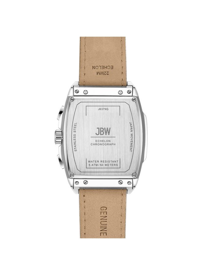 JBW Luxury Men's Echelon J6379G 28 Diamond Wrist Watch with Leather Band - Image 2