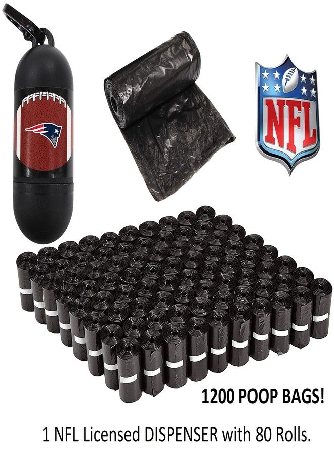 Pets First NFL NEW ENGLAND PATRIOTS PET LICENSED Poop Waste Bag Dispenser and D Ring for Leash with 1200 Premium Garbage Bags - Image 3