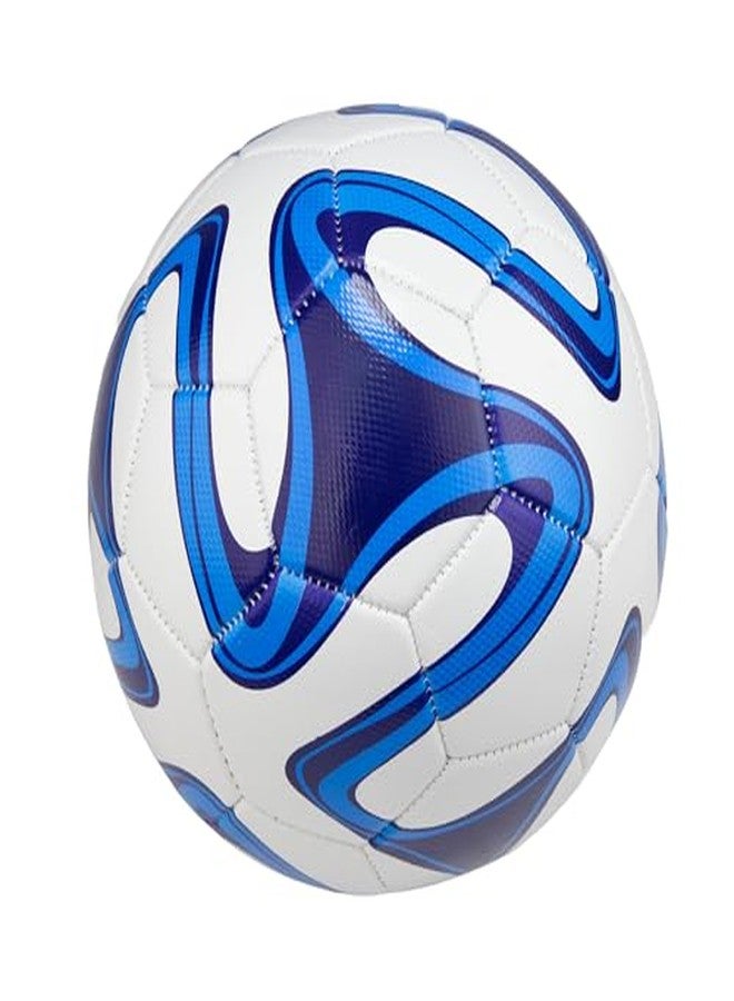 WHACKK Football Size 5 Soccer Ball Hand Stitched for Practice & Training - Original PVC Waterproof. 3 Layered Ideal Sports Ball for All Ages on Ground, Grass and Turf (Pele, Blue and White) - Image 4