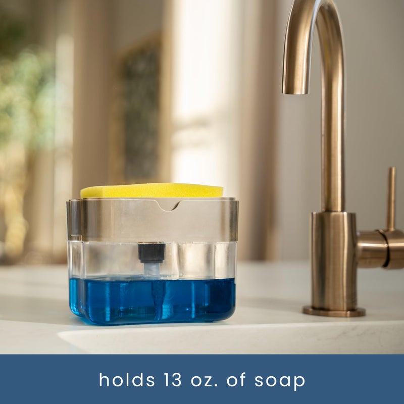 S&T INC. STS S&T 592401 Soap Pump Dispenser and Sponge Holder - Image 5