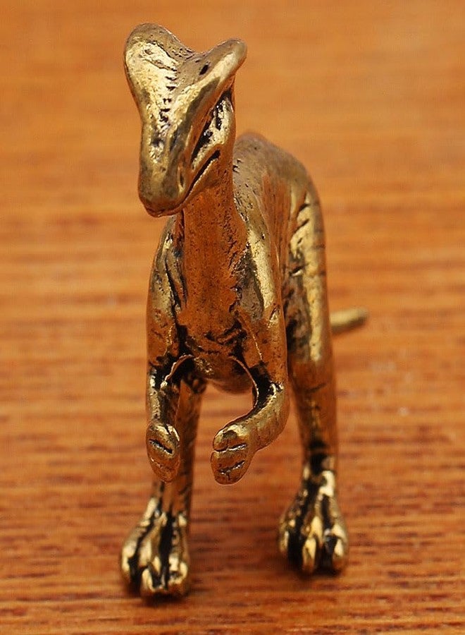 Acxico 7-Piece Vintage Yellow Brass Stegosaurus Figurines, Suitable for Home Decor (Living Rooms, Shelves, Mantels) & Kitchen Decorations, Dinosaur-Themed Metallic Accents - Image 2
