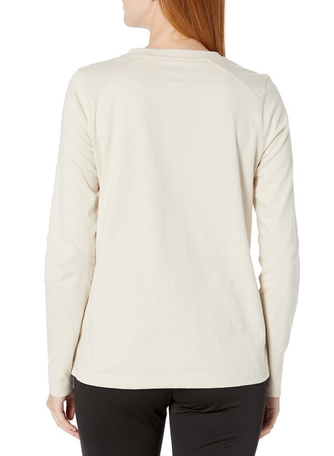 Dickies Size Women's Plus Heavyweight Henley Shirt, Top for Women, Oatmeal, 1X - Image 2