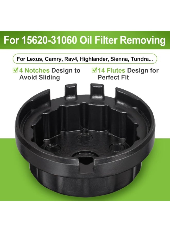 Oil Filter Removal Tool 64mm Oil Filter Wrench Suitable for Lexus, Camry, 4Runner, RAV4, Tundra, Tacoma, Highlander, Sienna, Sequoia, Avalon, Venza 2.5-5.7L Engines - Image 4
