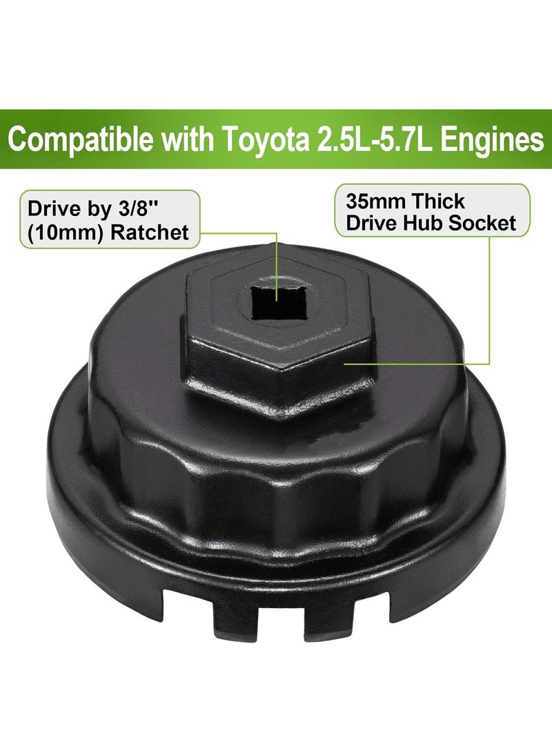 Oil Filter Removal Tool 64mm Oil Filter Wrench Suitable for Lexus, Camry, 4Runner, RAV4, Tundra, Tacoma, Highlander, Sienna, Sequoia, Avalon, Venza 2.5-5.7L Engines - Image 5