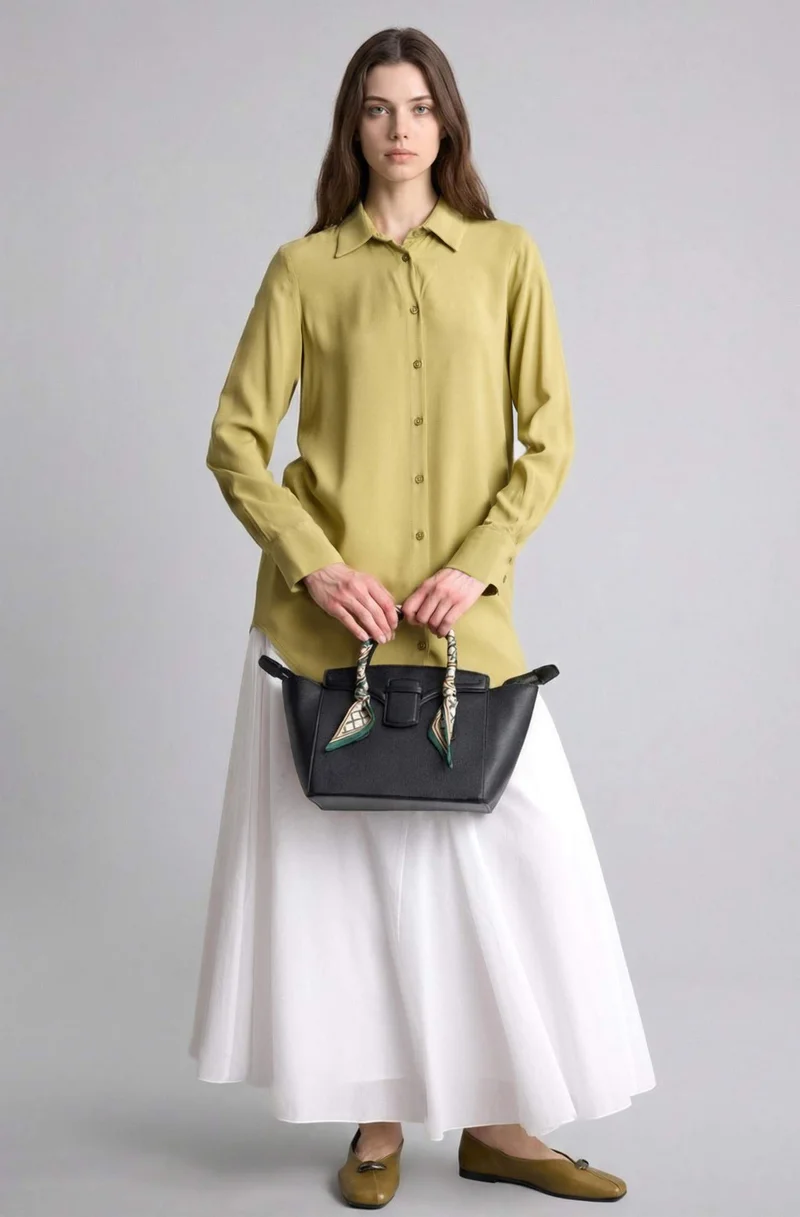 ديفاكتو Regular Fit Shirt Collar Long Sleeve Tunic