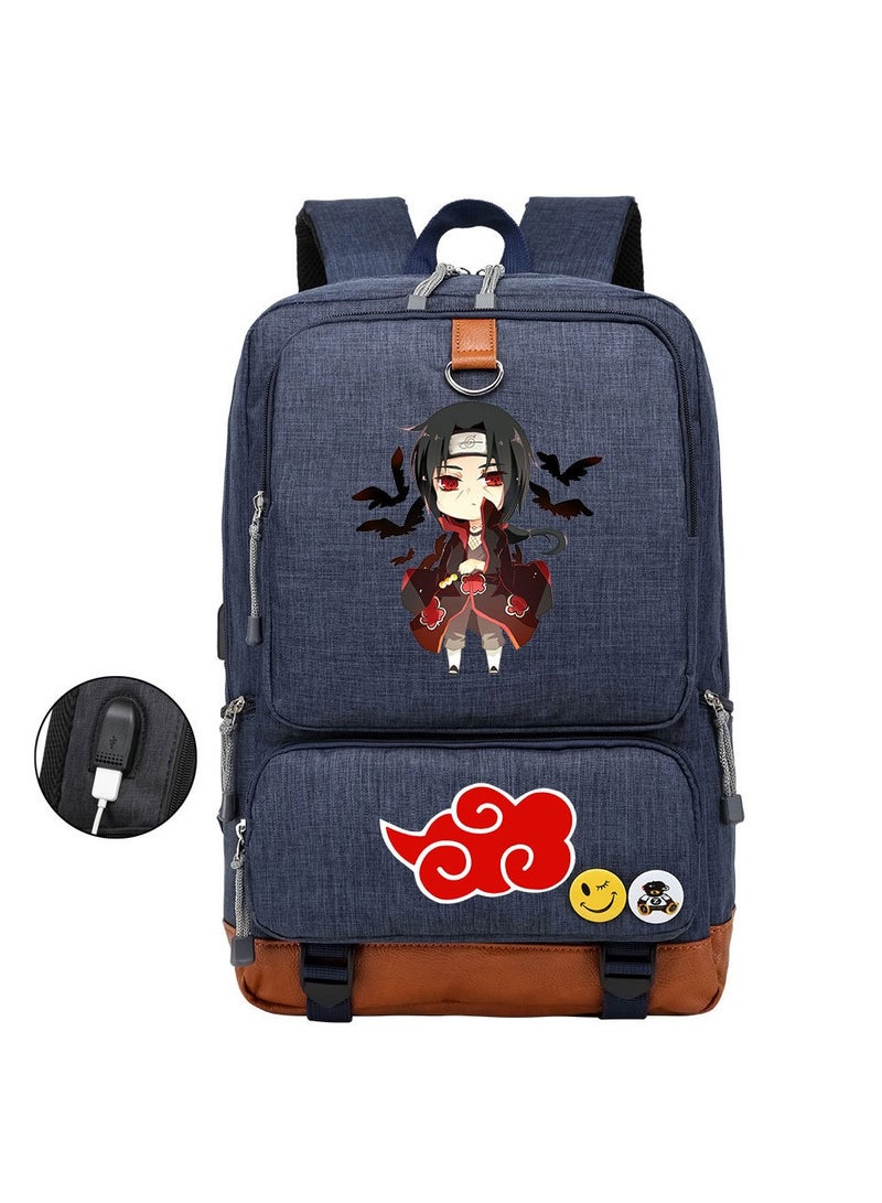 ناروتو حقيبة ظهر كاجوال مطبوعة للطلاب المراهقين من الرجال والنساء