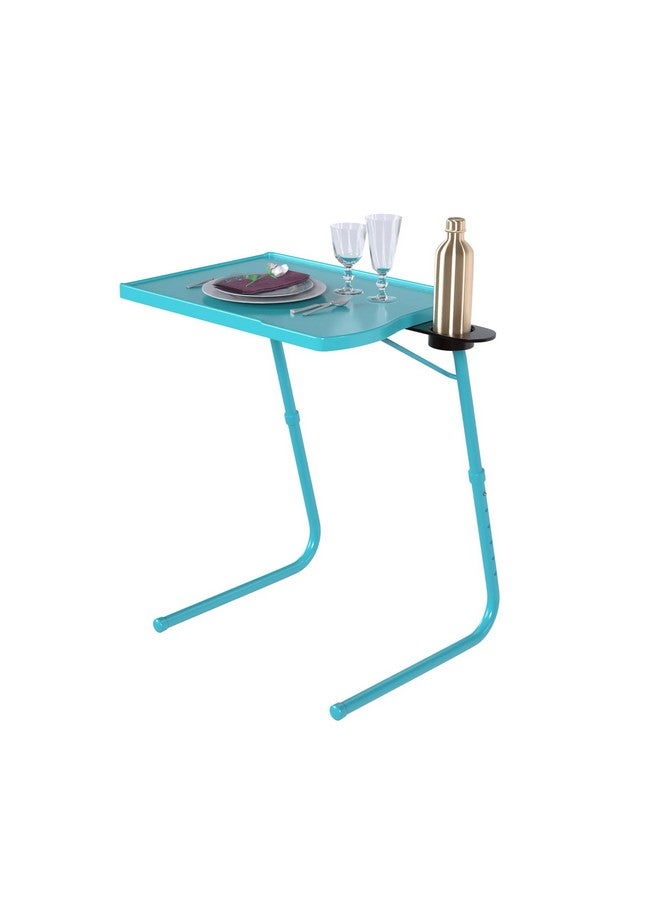 TABLE MAGIC - Pro Extended Work Space Laptop Table Mat Finish Laptop Table Multipurpose Height Adjustable Work Study Tv Tray Table Lap Desk (Smart, Aqua Blue) Polypropylene - Image 5