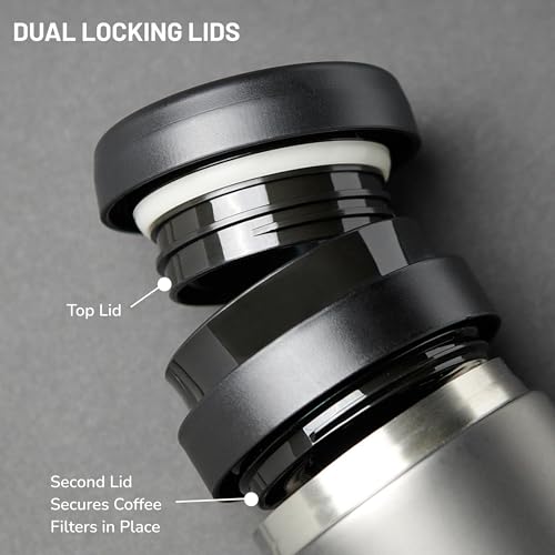 ESPRO P1 12 Ounces French Press Coffee Maker for Travel, Double-Walled Stainless Steel Vacuum Insulated, Brushed Stainless Steel - Image 3