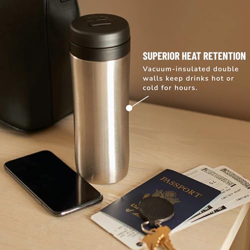 ESPRO P1 12 Ounces French Press Coffee Maker for Travel, Double-Walled Stainless Steel Vacuum Insulated, Brushed Stainless Steel - Image 5