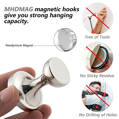 MHDMAG Coat Magnetic Hooks Heavy Duty Magnet Hanger, Magnet Hooks with Rare Earth Neodymium for Home, Office, Workplace or Traveling. Pack of 2. - Image 4