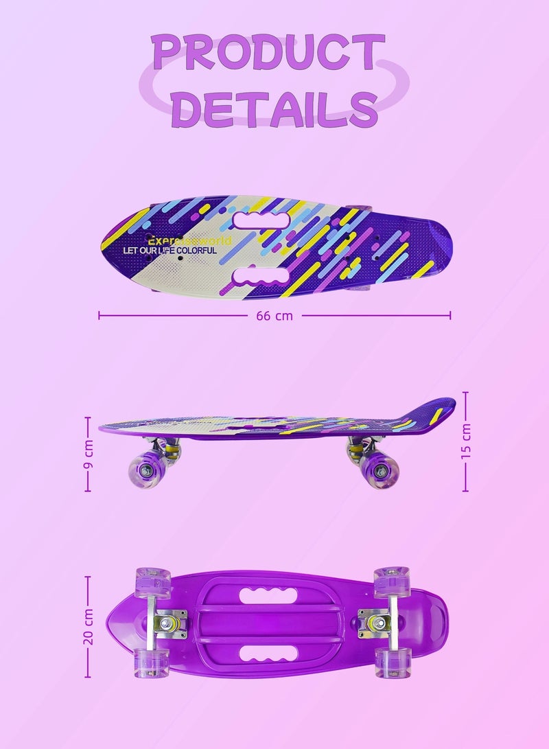 إيزي فيتشور لوح تزلج EASY FUTURE Penny Board للأطفال من سن 6 إلى 12 عامًا - لوح تزلج قصير كامل Cruiser Board للشباب والمراهقين والمبتدئين بما في ذلك مجموعة معدات الحماية الكاملة - Image 2